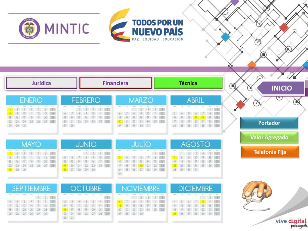 INICIO Jurídica Financiera Técnica Portador Valor Agregado