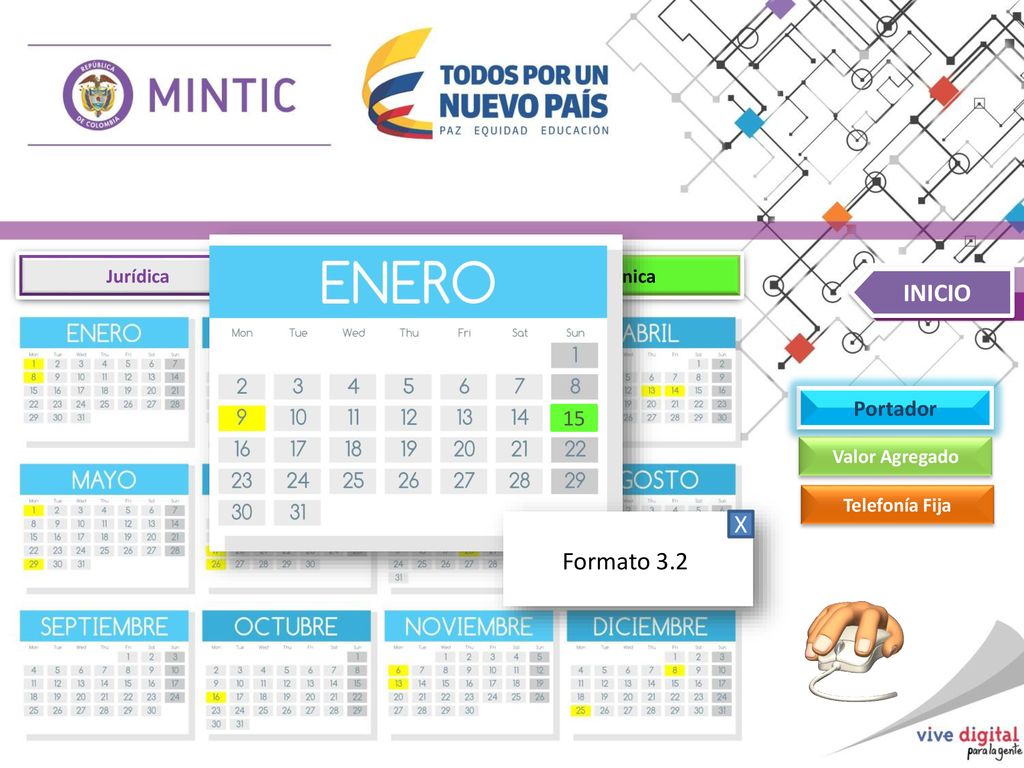 INICIO X Formato 3.2 Portador 15 Jurídica Financiera Técnica