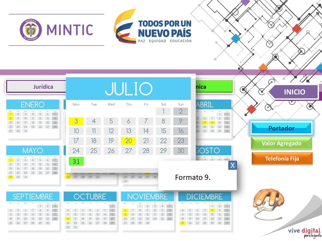 INICIO X Formato 9. Portador 31 Jurídica Financiera Técnica