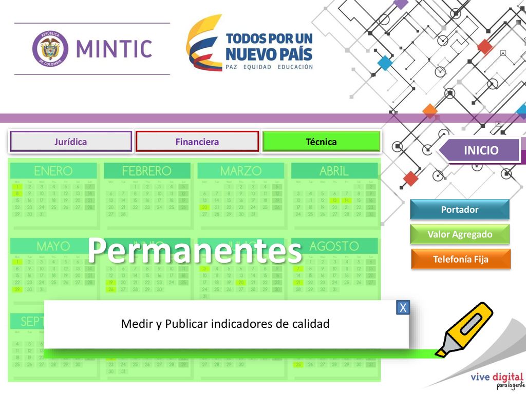 Permanentes INICIO X Medir y Publicar indicadores de calidad Jurídica