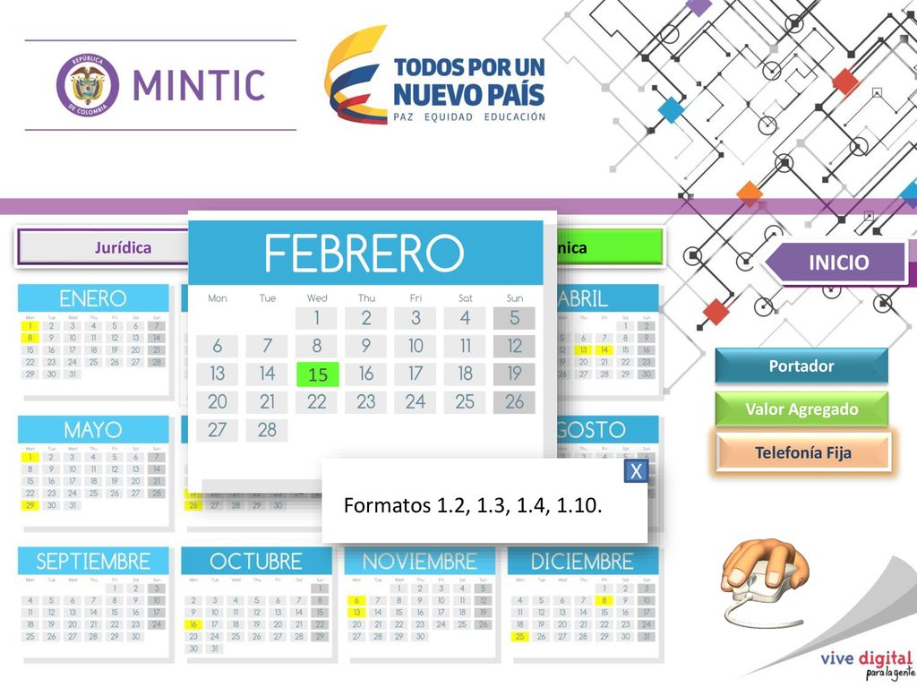 INICIO X Formatos 1.2, 1.3, 1.4, Jurídica Financiera Técnica