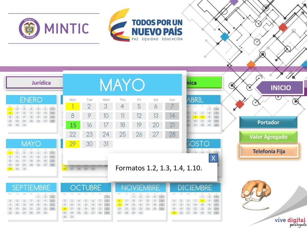 INICIO X Formatos 1.2, 1.3, 1.4, Jurídica Financiera Técnica