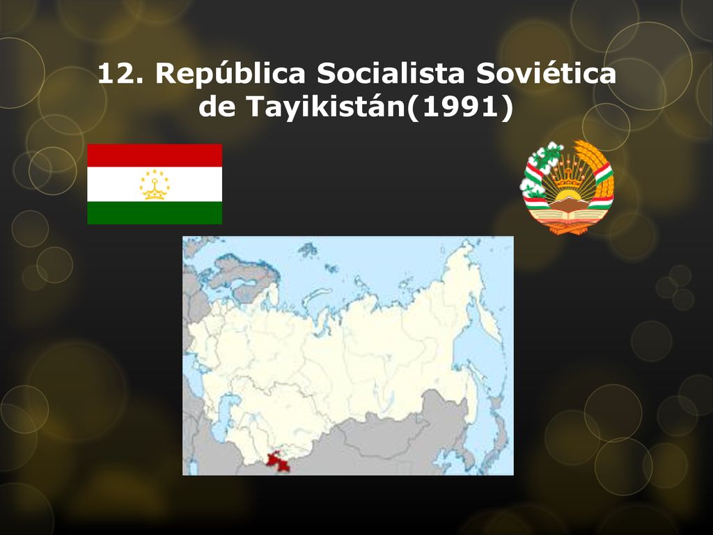 12. República Socialista Soviética de Tayikistán(1991)
