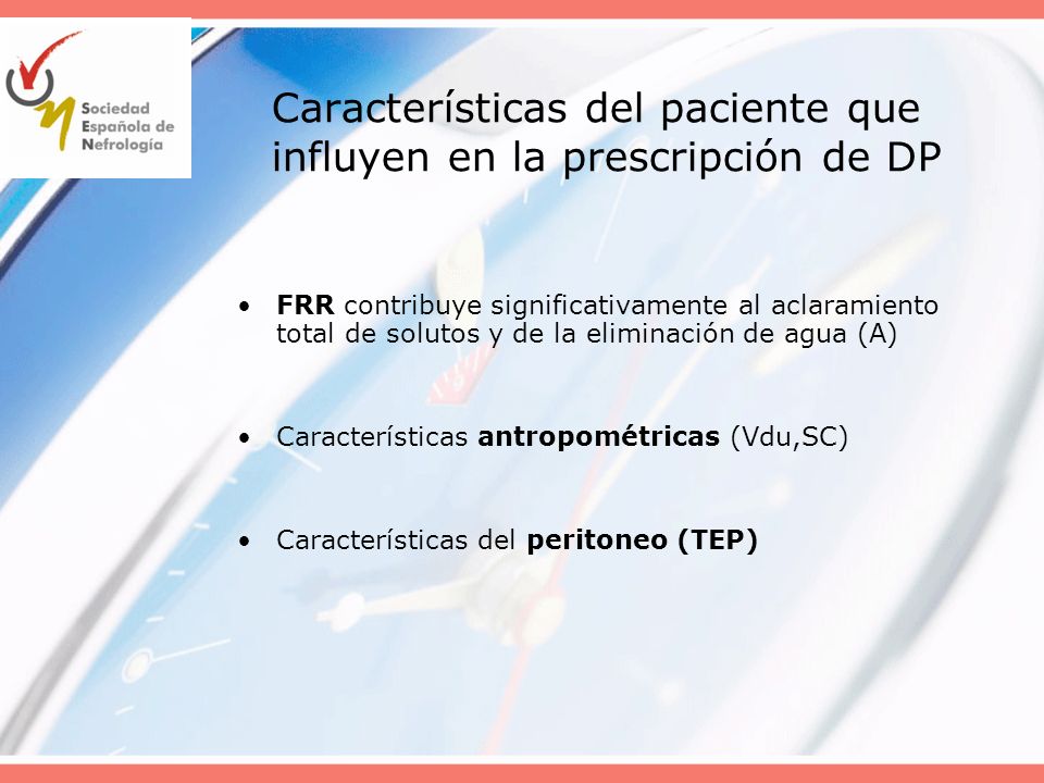 Características del paciente que influyen en la prescripción de DP