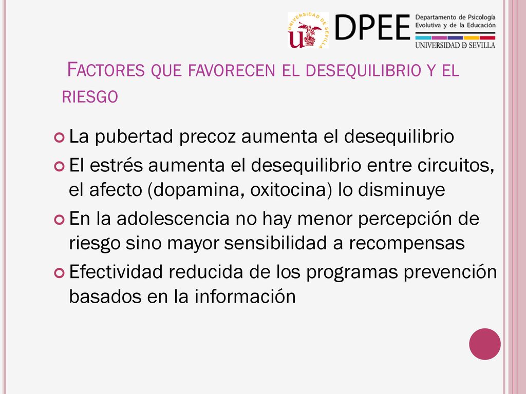 Factores que favorecen el desequilibrio y el riesgo