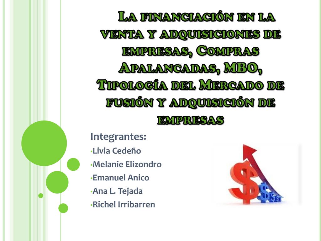La financiación en la venta y adquisiciones de empresas, Compras Apalancadas, MBO, Tipología del Mercado de fusión y adquisición de empresas