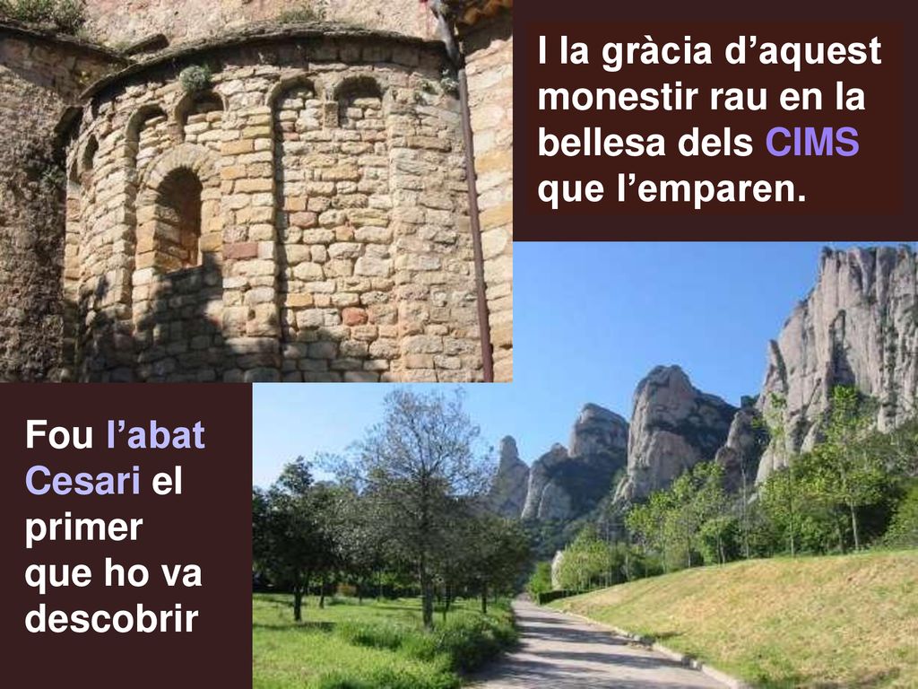 I la gràcia d’aquest monestir rau en la bellesa dels CIMS que l’emparen.