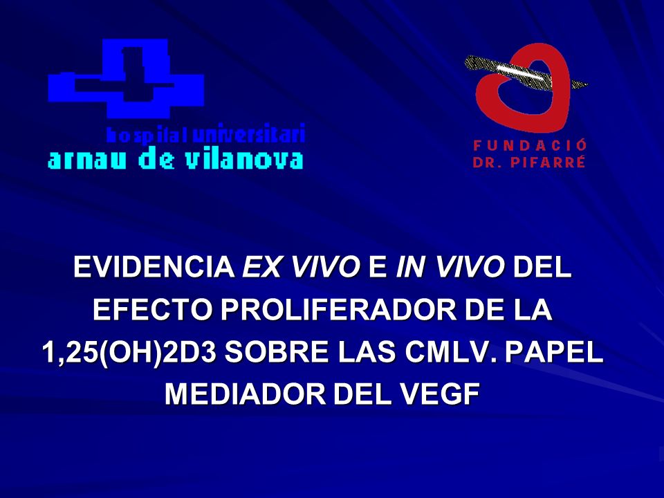 EVIDENCIA EX VIVO E IN VIVO DEL EFECTO PROLIFERADOR DE LA 1,25(OH)2D3 SOBRE LAS CMLV.