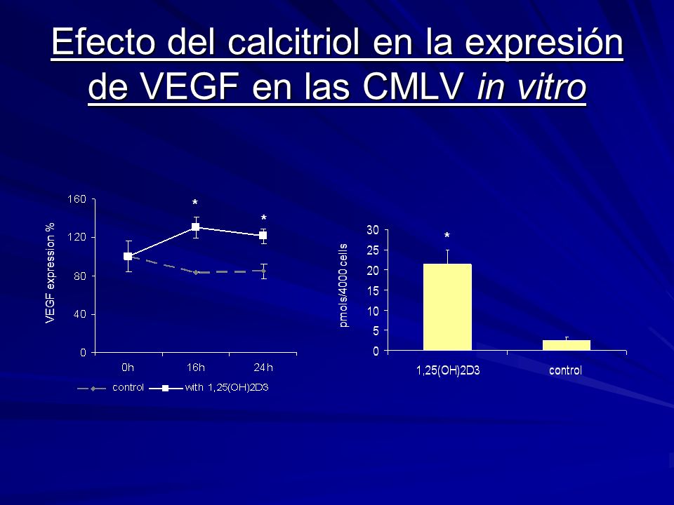 Efecto del calcitriol en la expresión de VEGF en las CMLV in vitro