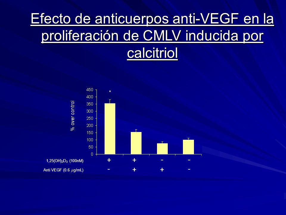 Efecto de anticuerpos anti-VEGF en la proliferación de CMLV inducida por calcitriol