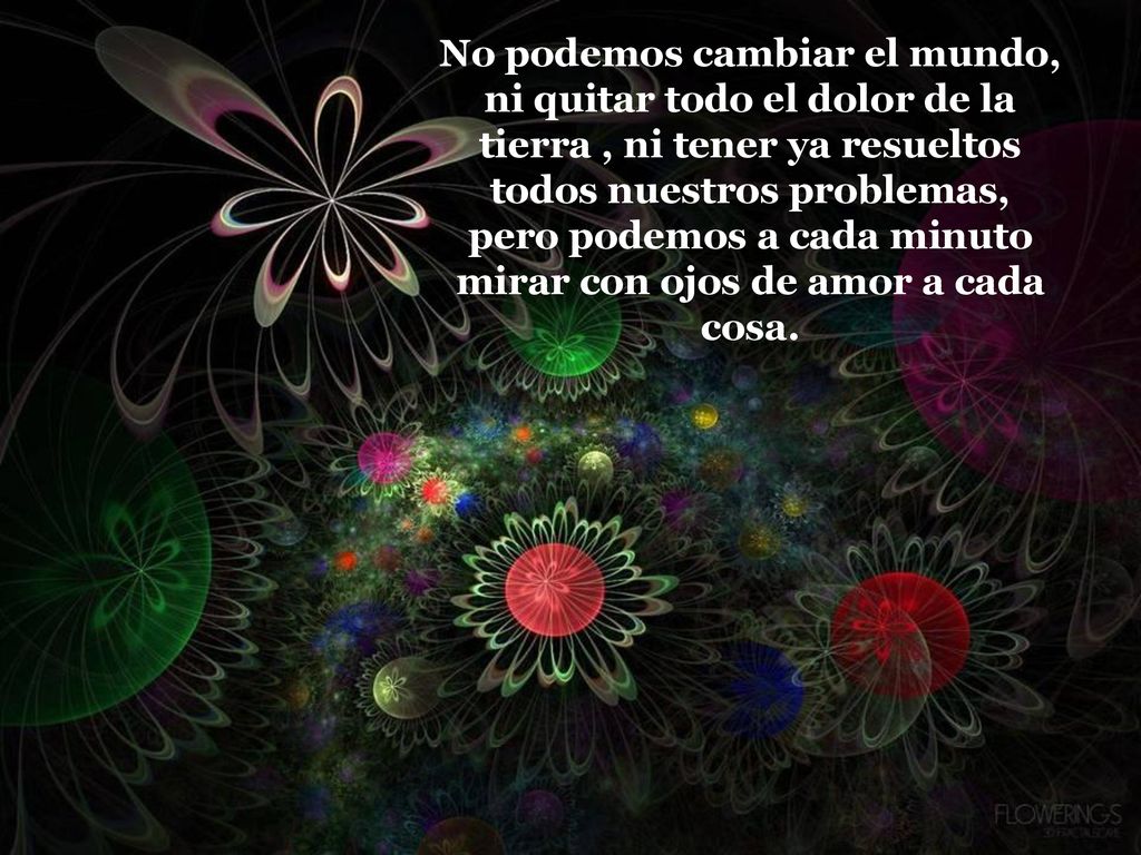 No podemos cambiar el mundo, ni quitar todo el dolor de la