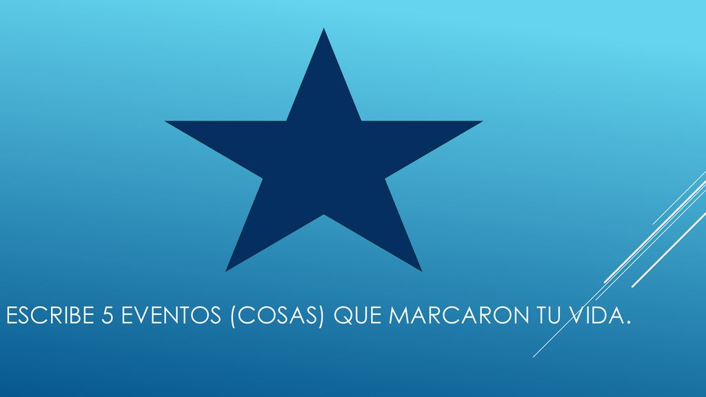 Escribe 5 eventos (cosas) que marcaron tu vida.