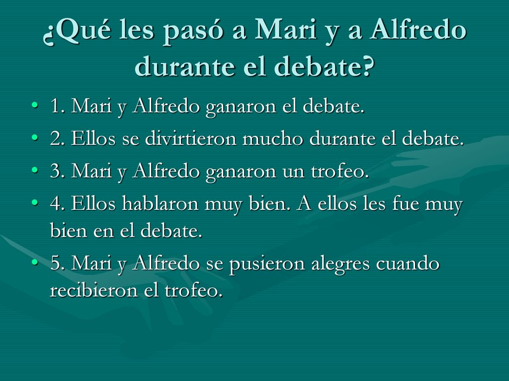 ¿Qué les pasó a Mari y a Alfredo durante el debate