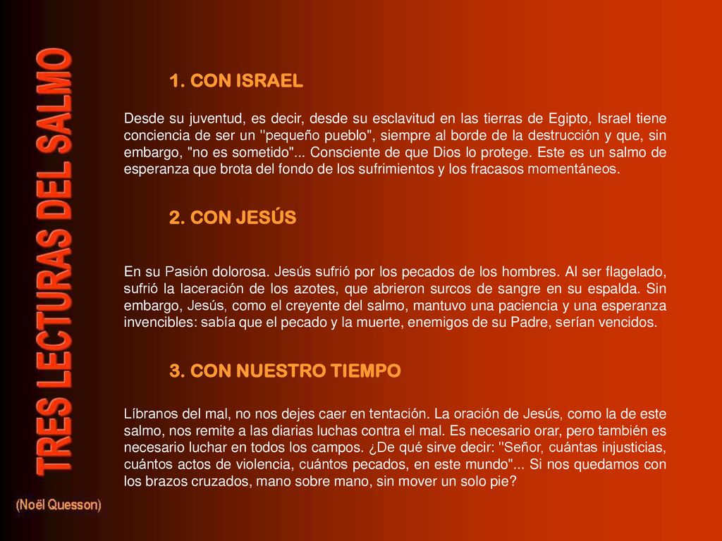 1. CON ISRAEL 2. CON JESÚS 3. CON NUESTRO TIEMPO