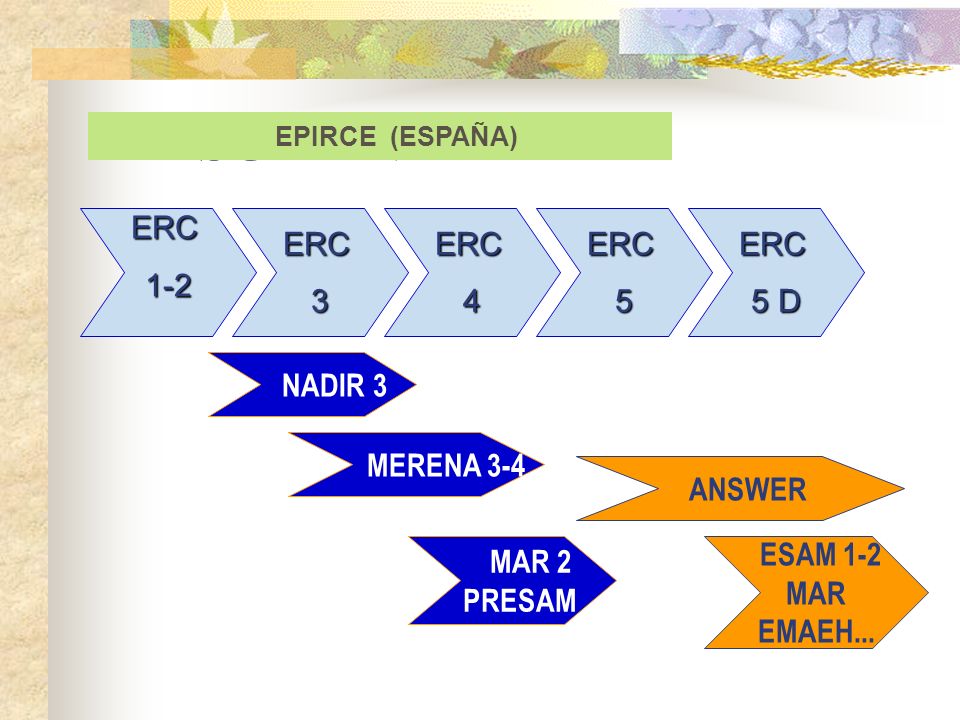 RESUMEN ERC 1-2 ERC 3 ERC 4 ERC 5 ERC 5 D NADIR 3 MERENA 3-4 ANSWER