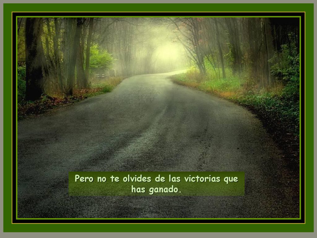 Pero no te olvides de las victorias que has ganado.