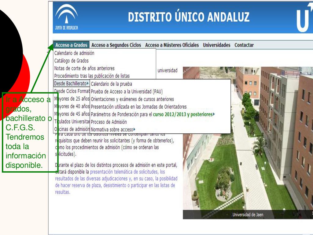 Ir a Acceso a grados, bachillerato o C. F. G. S