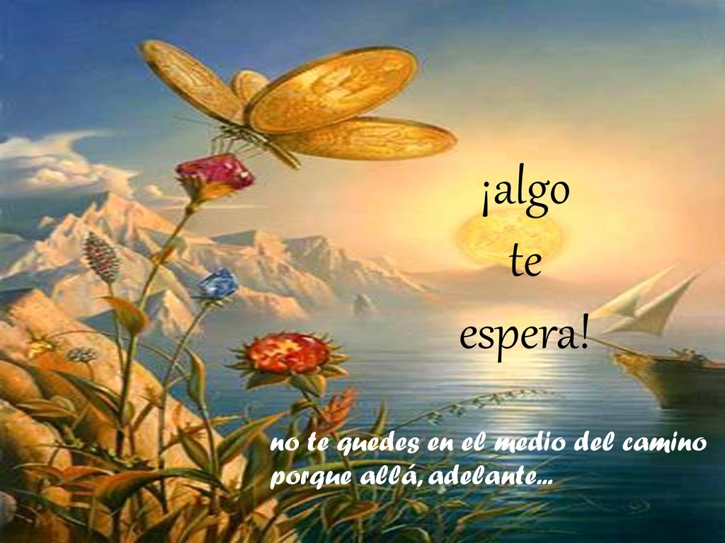 ¡algo te espera! no te quedes en el medio del camino porque allá, adelante...