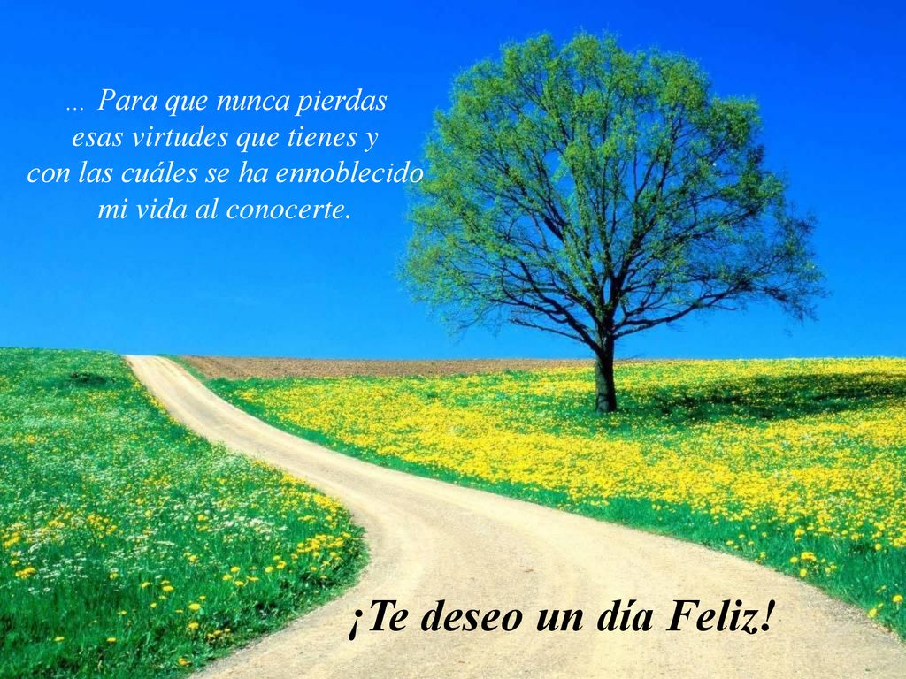 ¡Te deseo un día Feliz! … Para que nunca pierdas