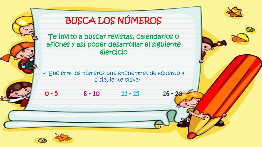 Encierra los números que encuentres de acuerdo a la siguiente clave: