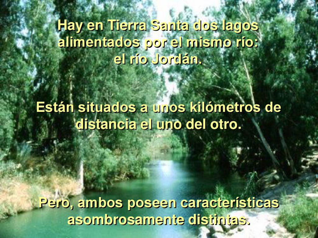 Hay en Tierra Santa dos lagos alimentados por el mismo río: