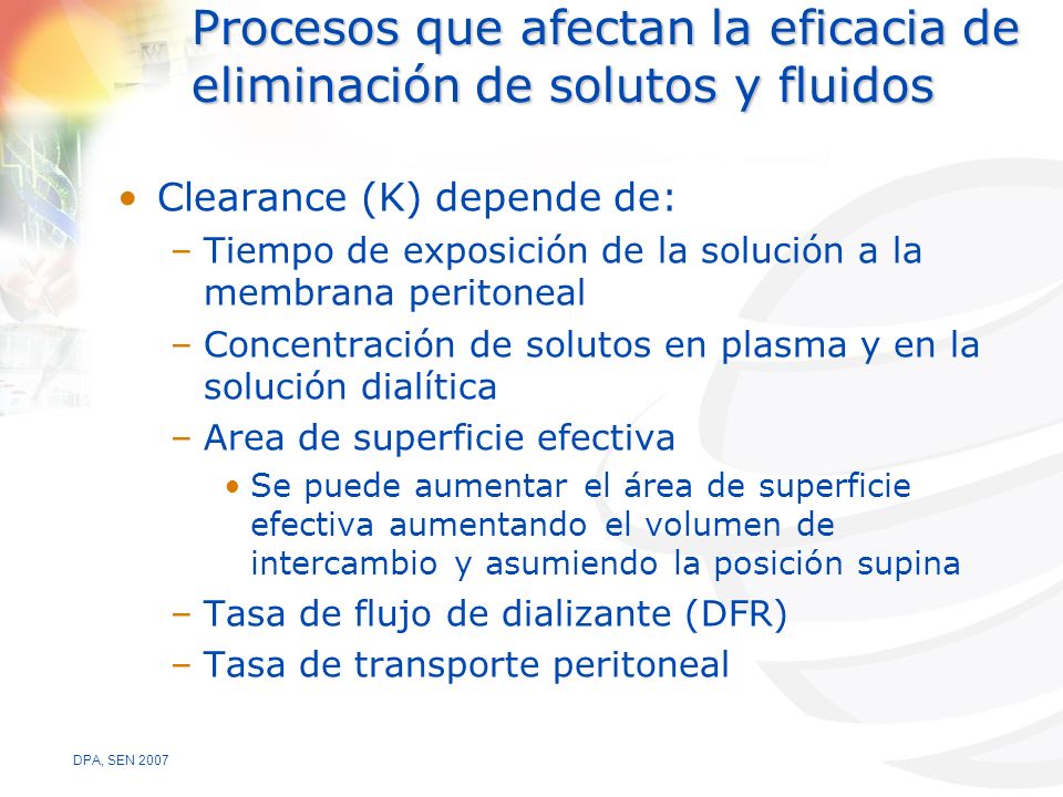 Procesos que afectan la eficacia de eliminación de solutos y fluidos