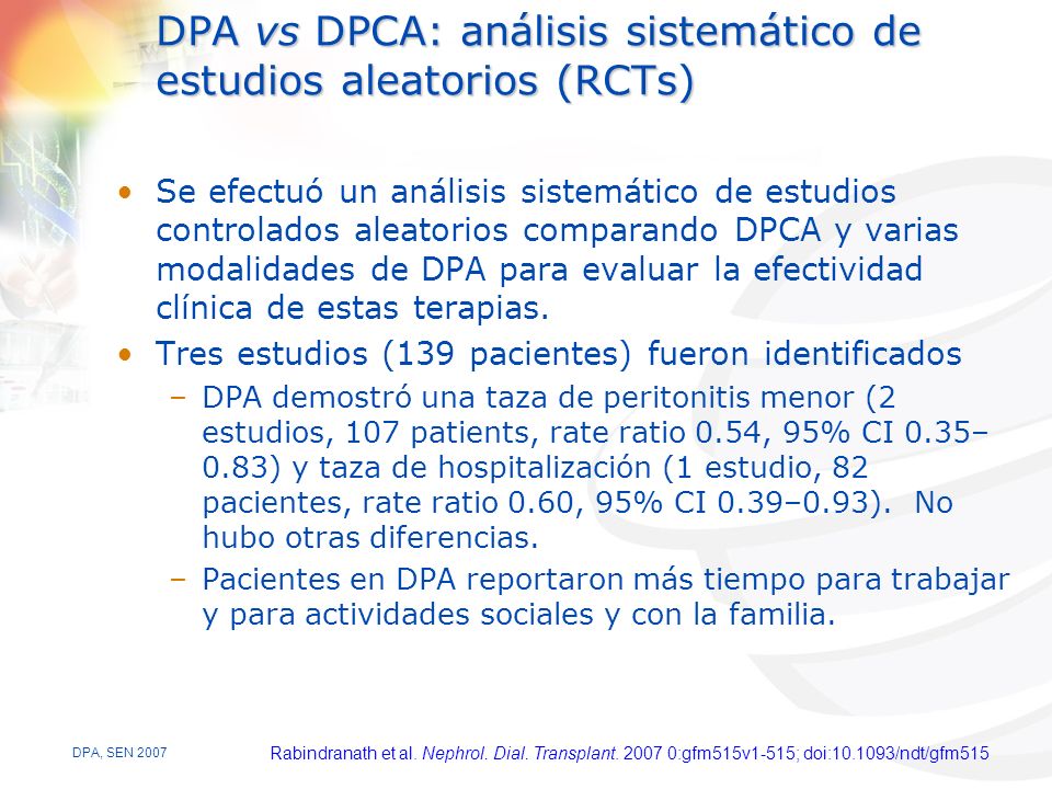 DPA vs DPCA: análisis sistemático de estudios aleatorios (RCTs)