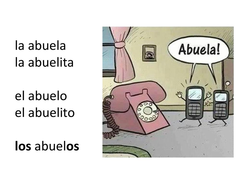 la abuela la abuelita el abuelo el abuelito los abuelos
