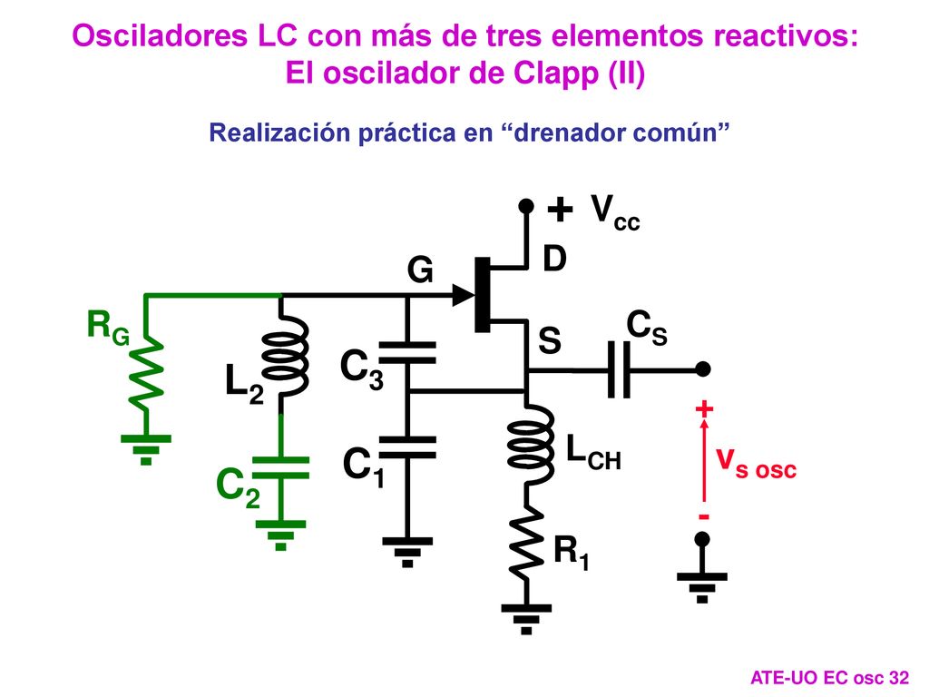 + Vcc C3 L2 C1 C2 + - vs osc G D S LCH CS RG R1