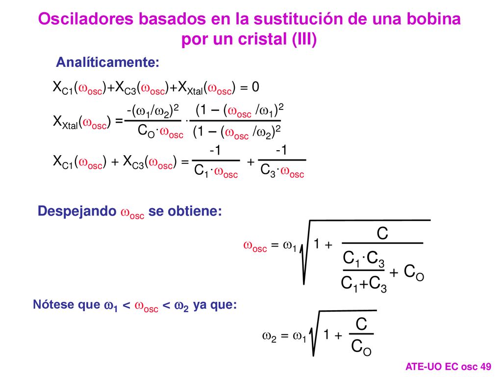 Osciladores basados en la sustitución de una bobina por un cristal (III)