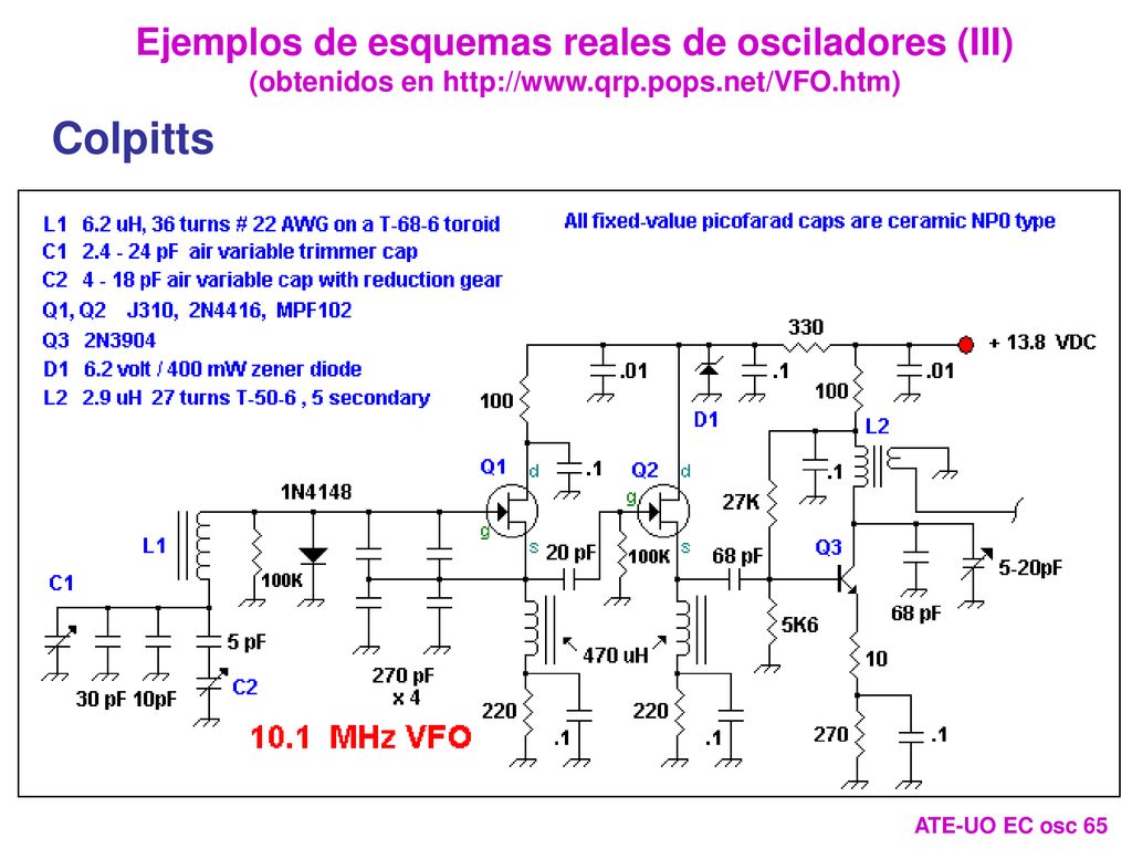 Ejemplos de esquemas reales de osciladores (III) (obtenidos en