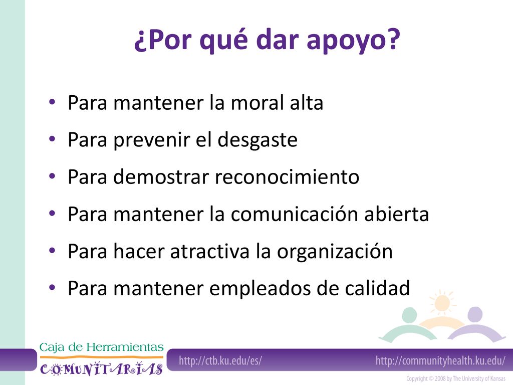 ¿Por qué dar apoyo Para mantener la moral alta