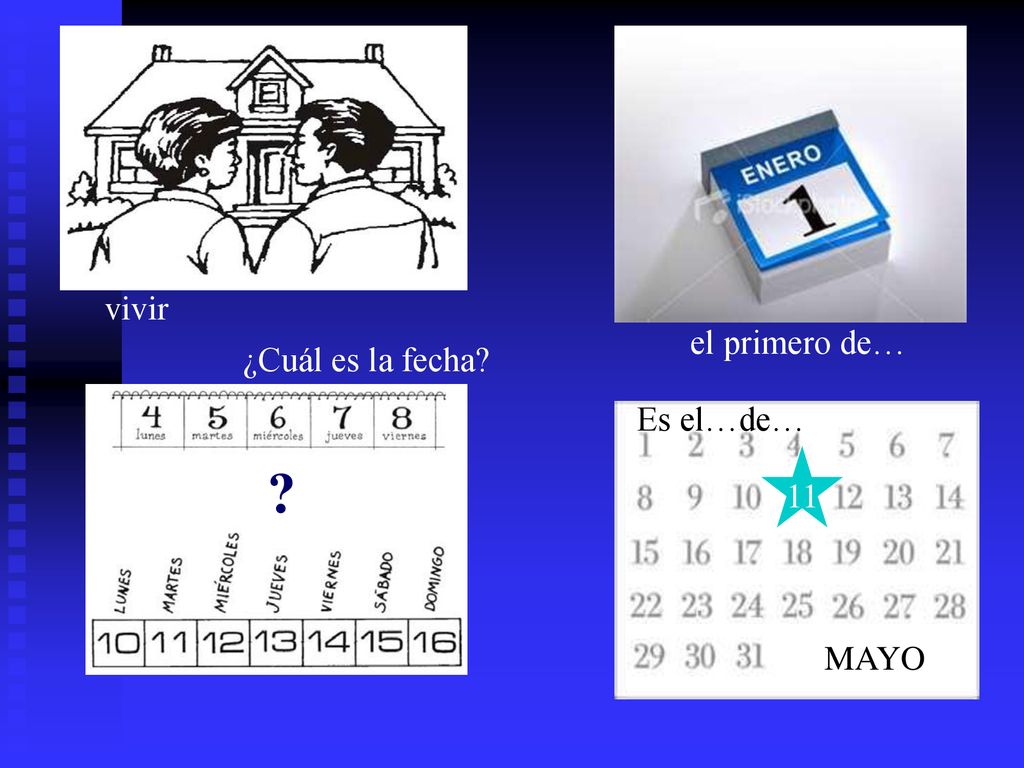 vivir el primero de… ¿Cuál es la fecha Es el…de… 11 MAYO