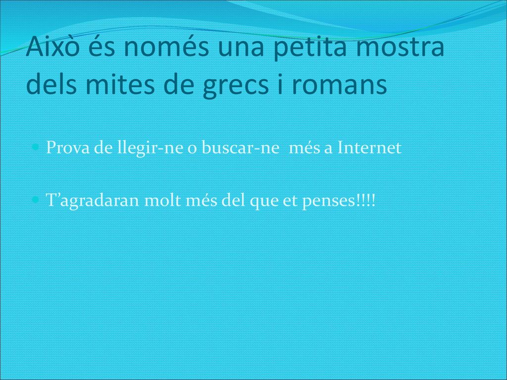Això és només una petita mostra dels mites de grecs i romans