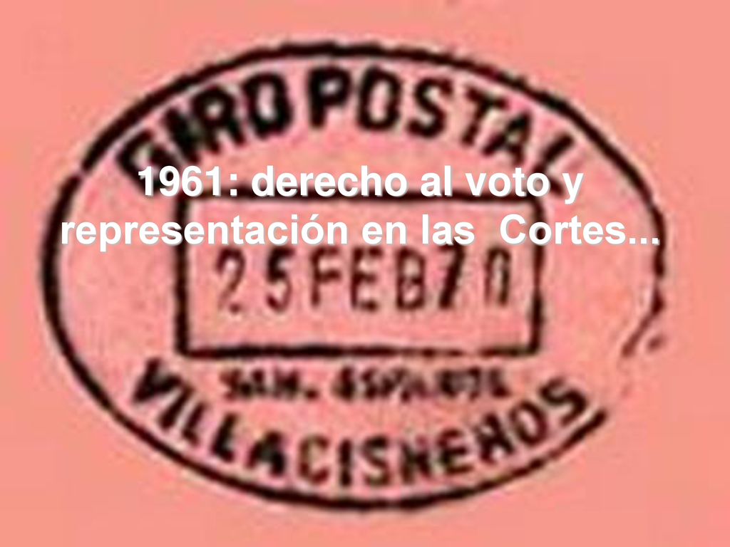 1961: derecho al voto y representación en las Cortes...