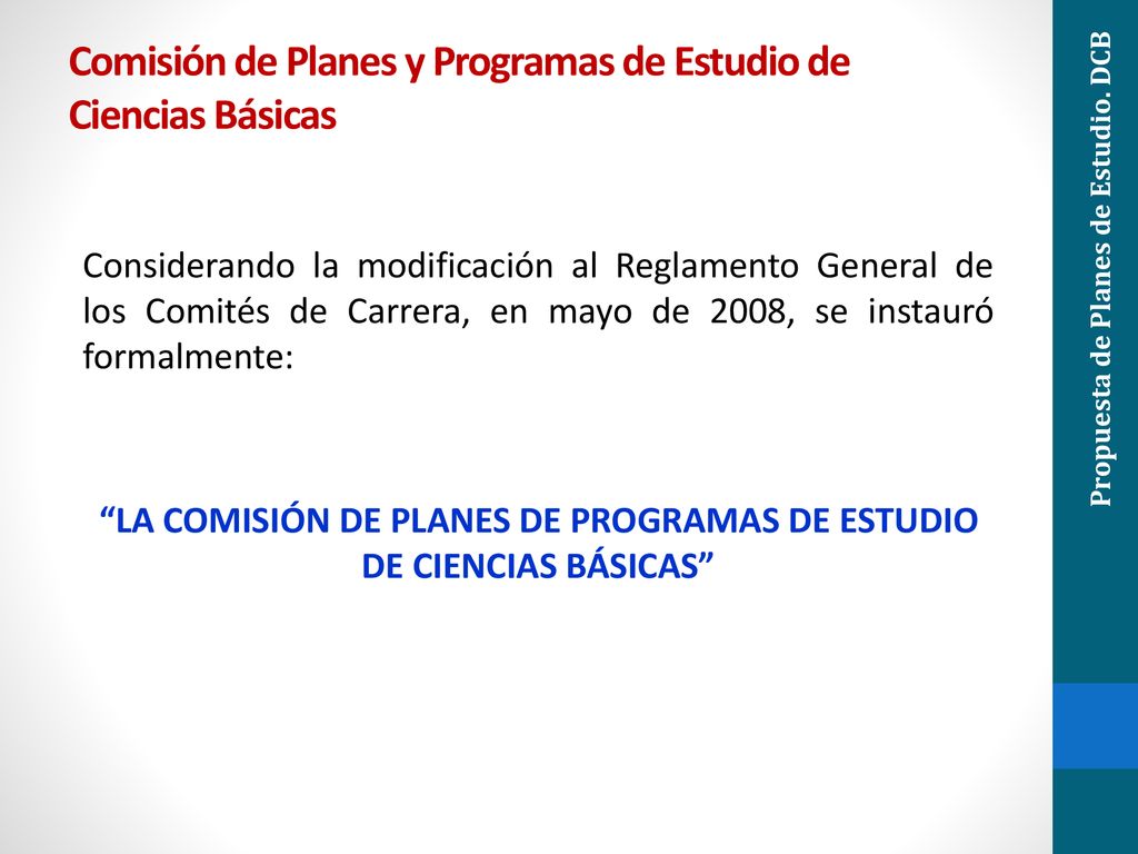 Comisión de Planes y Programas de Estudio de Ciencias Básicas