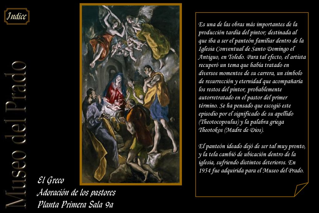 Adoración de los pastores Planta Primera Sala 9a