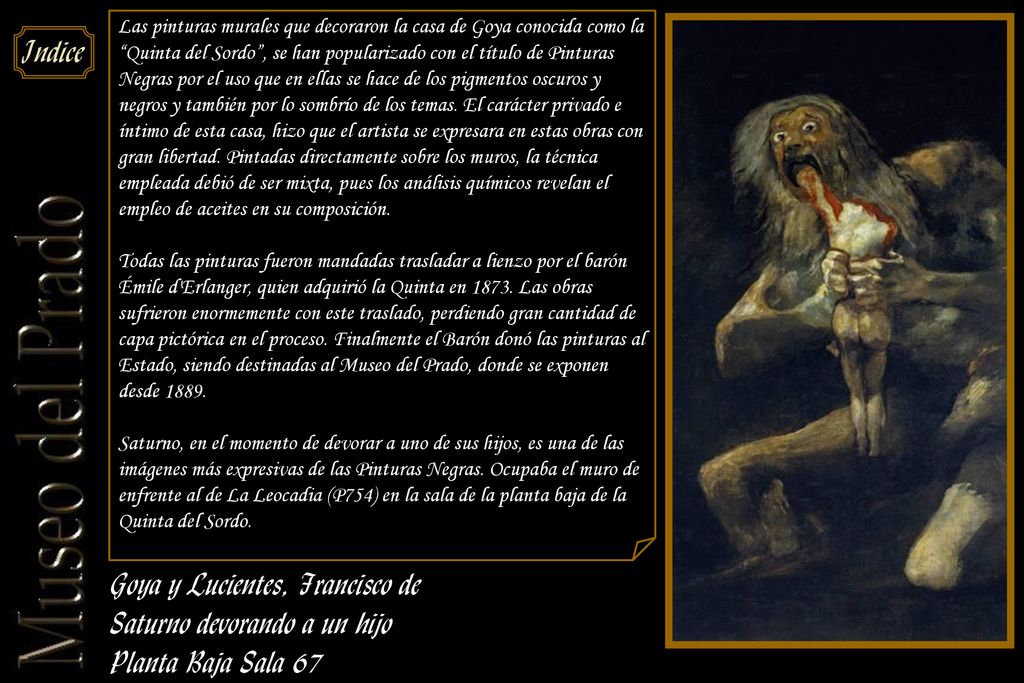 Goya y Lucientes, Francisco de Saturno devorando a un hijo