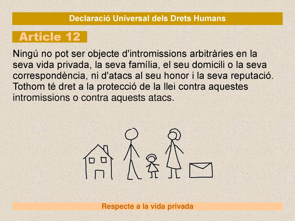 Declaració Universal dels Drets Humans Respecte a la vida privada