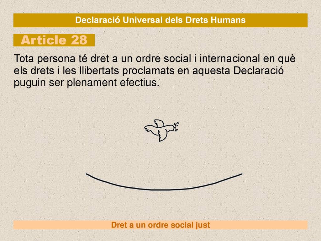 Declaració Universal dels Drets Humans Dret a un ordre social just
