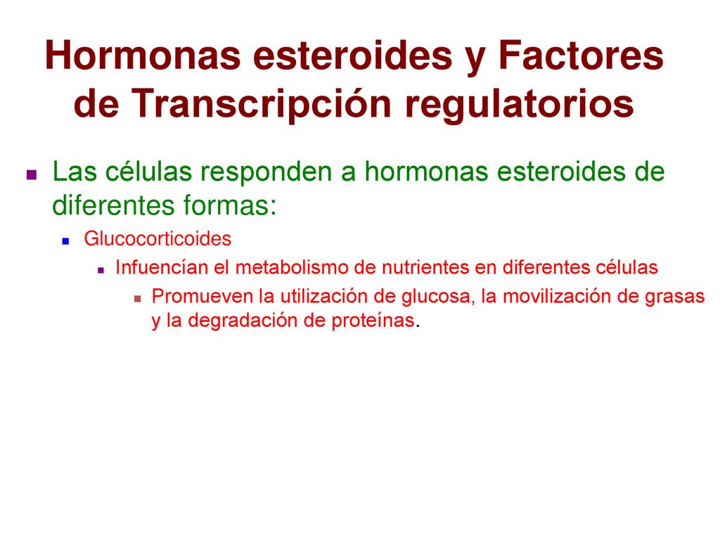 Hormonas esteroides y Factores de Transcripción regulatorios