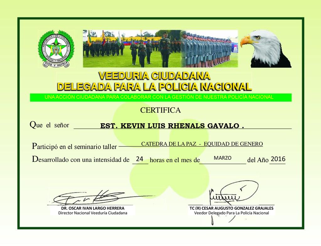 DELEGADA PARA LA POLICIA NACIONAL