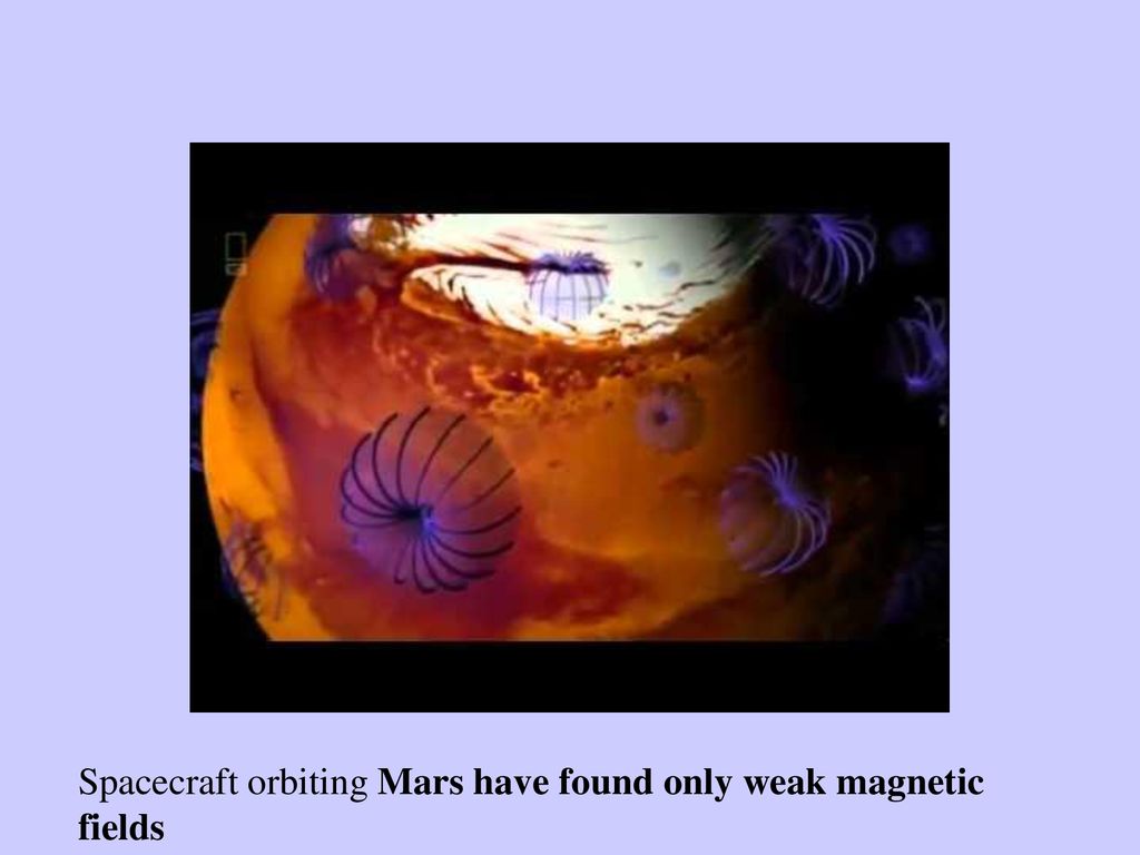 Spacecraft orbiting Mars have found only weak magnetic fields