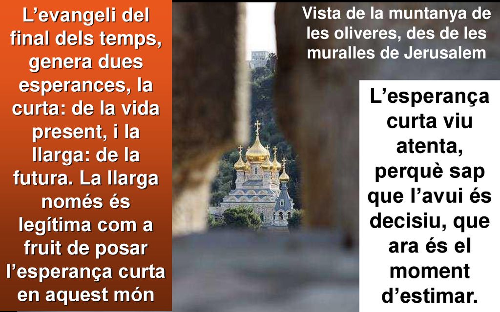 Vista de la muntanya de les oliveres, des de les muralles de Jerusalem