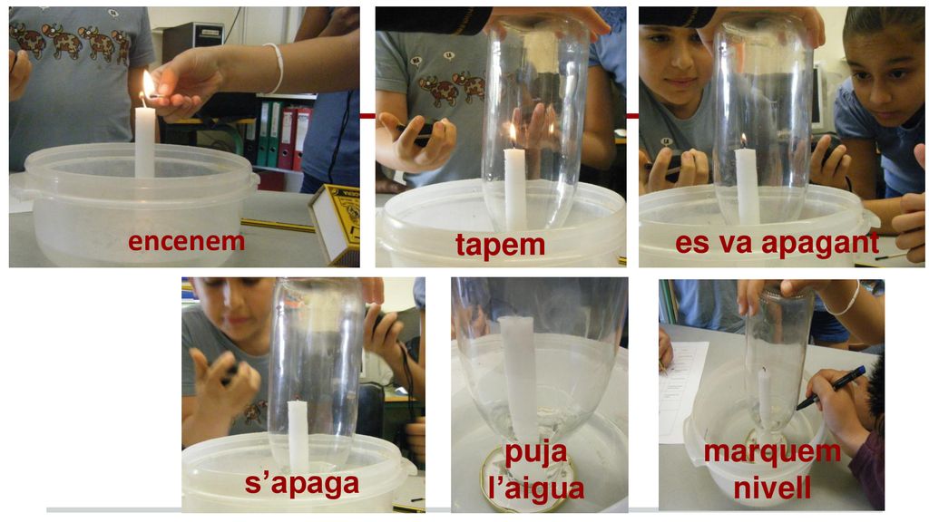 encenem tapem es va apagant puja l’aigua marquem nivell s’apaga