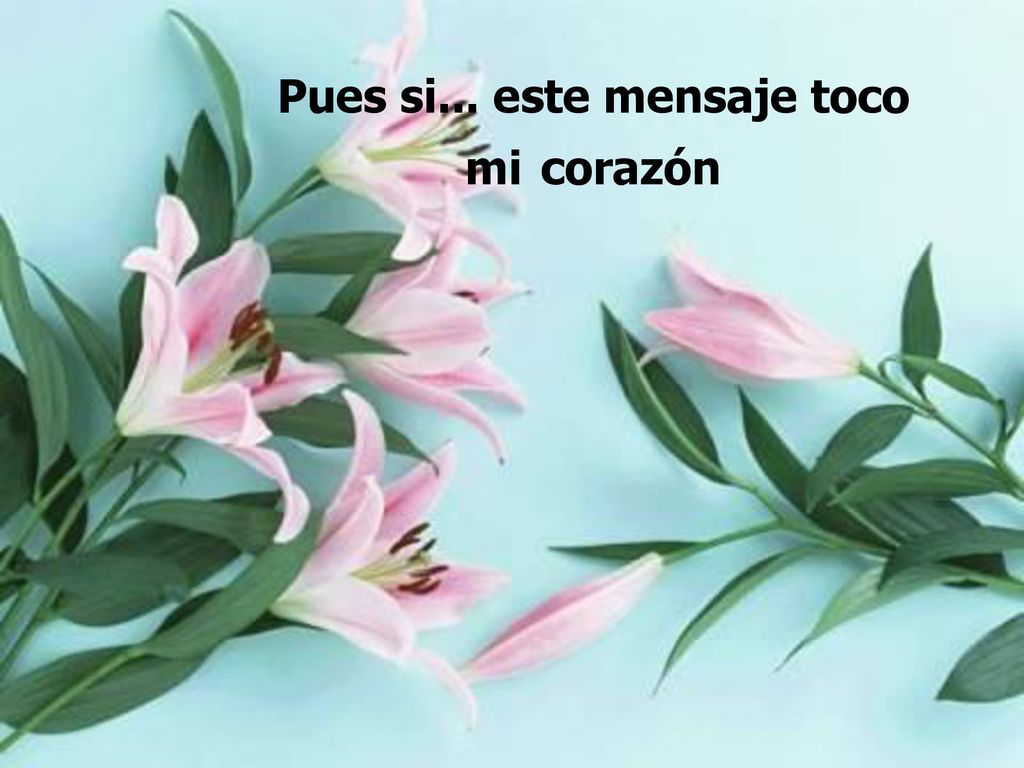 Pues si... este mensaje toco mi corazón