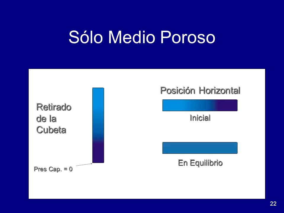Sólo Medio Poroso Posición Horizontal Retirado de la Cubeta Inicial