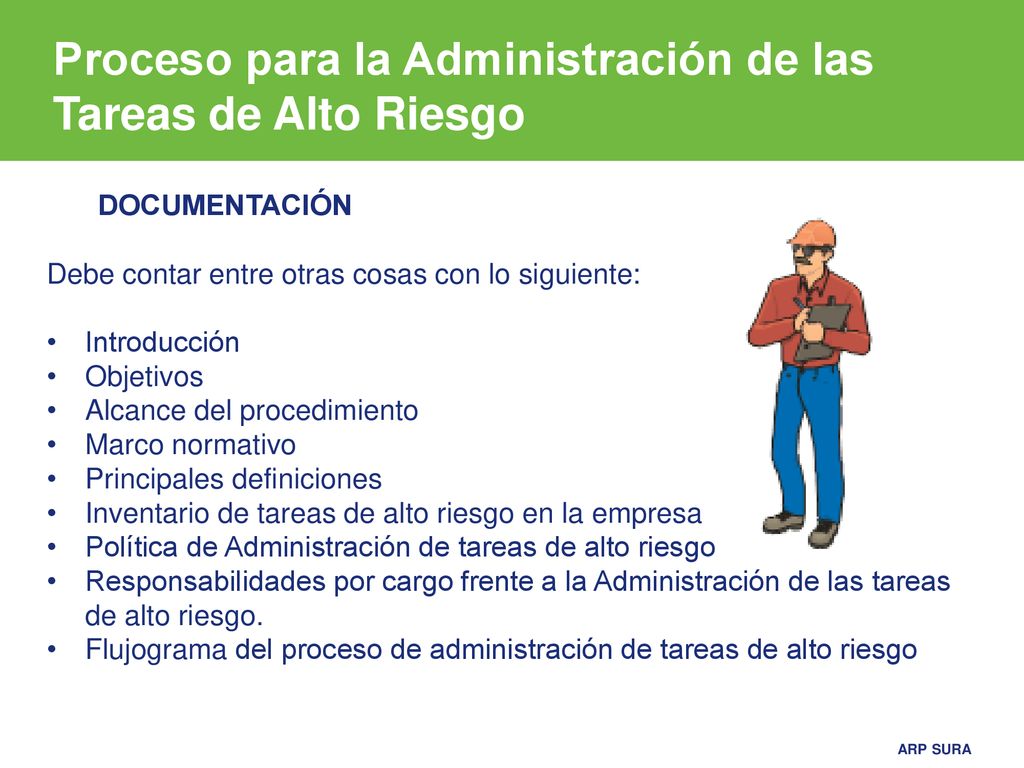 Proceso para la Administración de las Tareas de Alto Riesgo