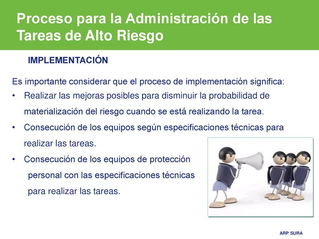 Proceso para la Administración de las Tareas de Alto Riesgo