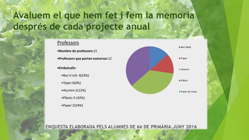 Avaluem el que hem fet i fem la memoria després de cada projecte anual